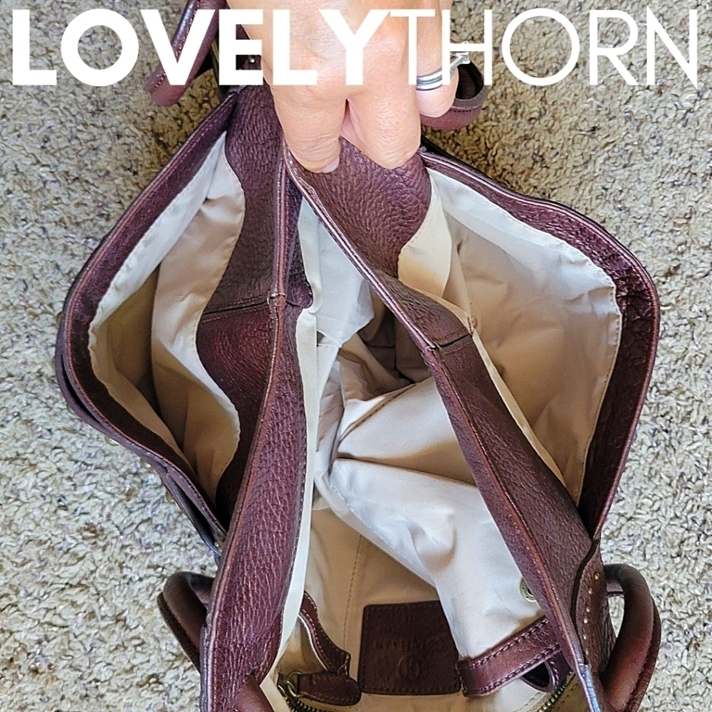 COLE HAAN // ltd ed buttery brown leather village paillette hobo bucket bag - Picture 15 of 16